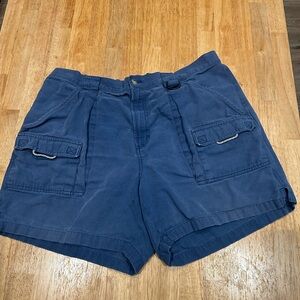 Columbia Shorts Men’s XL Or Women 7L Blue Cargo Cotton Fishing, Hike Camp Faded